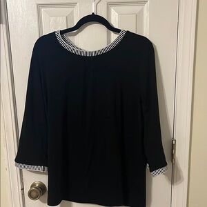 Black 3/4 Sleeve Blouse